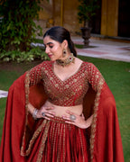 A regal maroon lehenga choli
