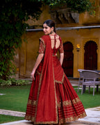 A regal maroon lehenga choli